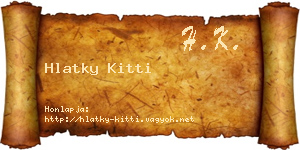 Hlatky Kitti névjegykártya